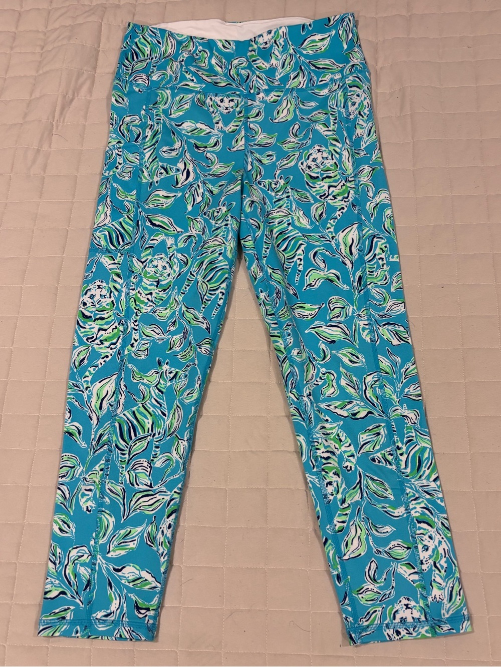 Lilly Pulitzer Luxletic Weekender High-Rise Leggings Turquoise Oasis Size Large